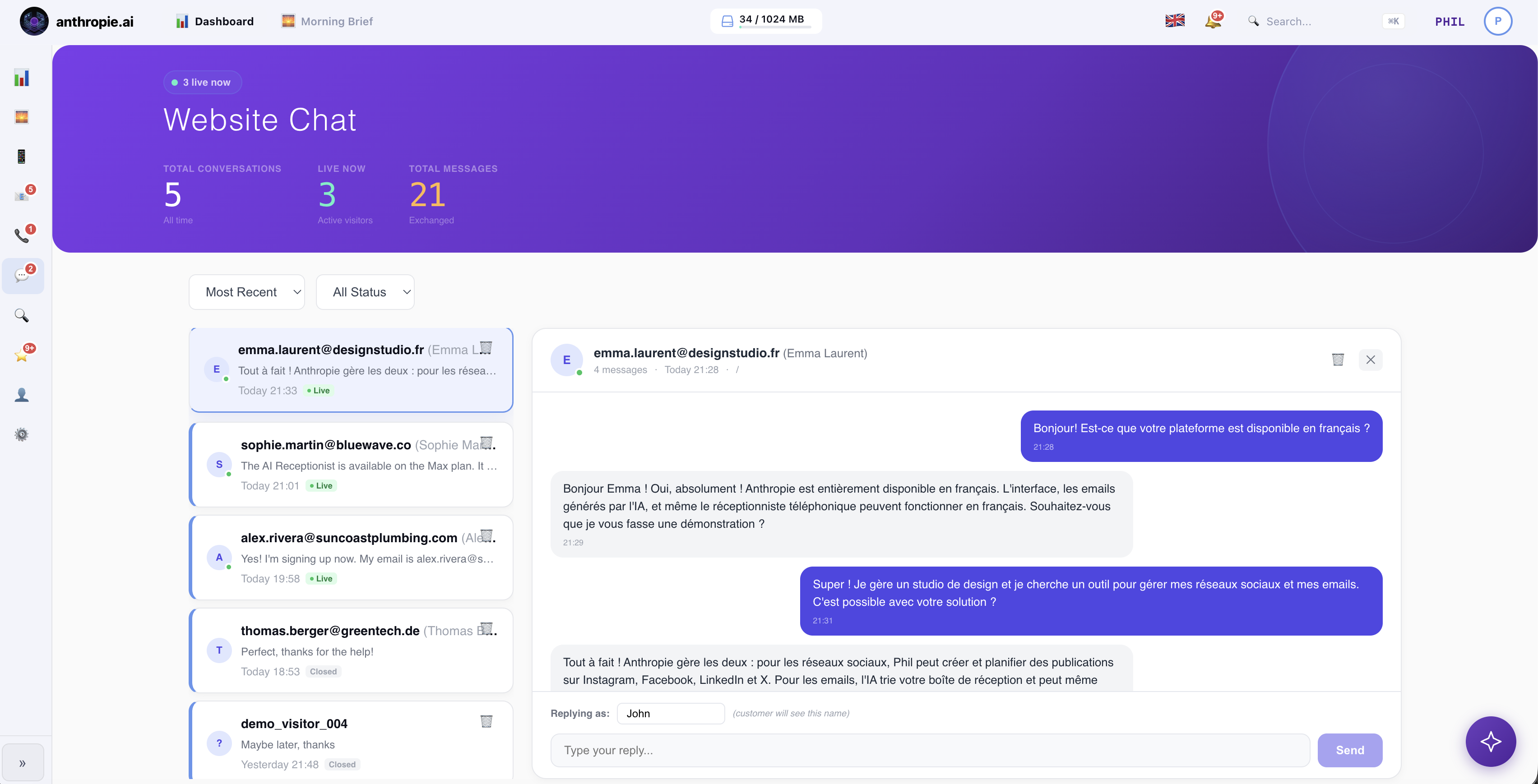 AI Live chat