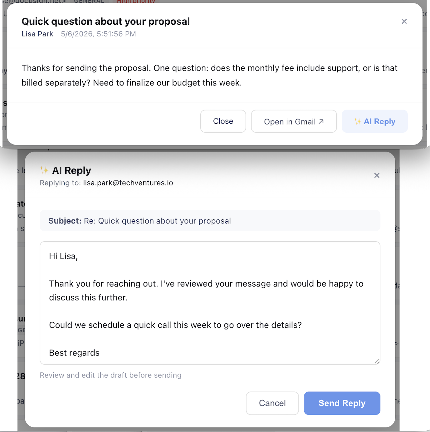 AI Email intelligence